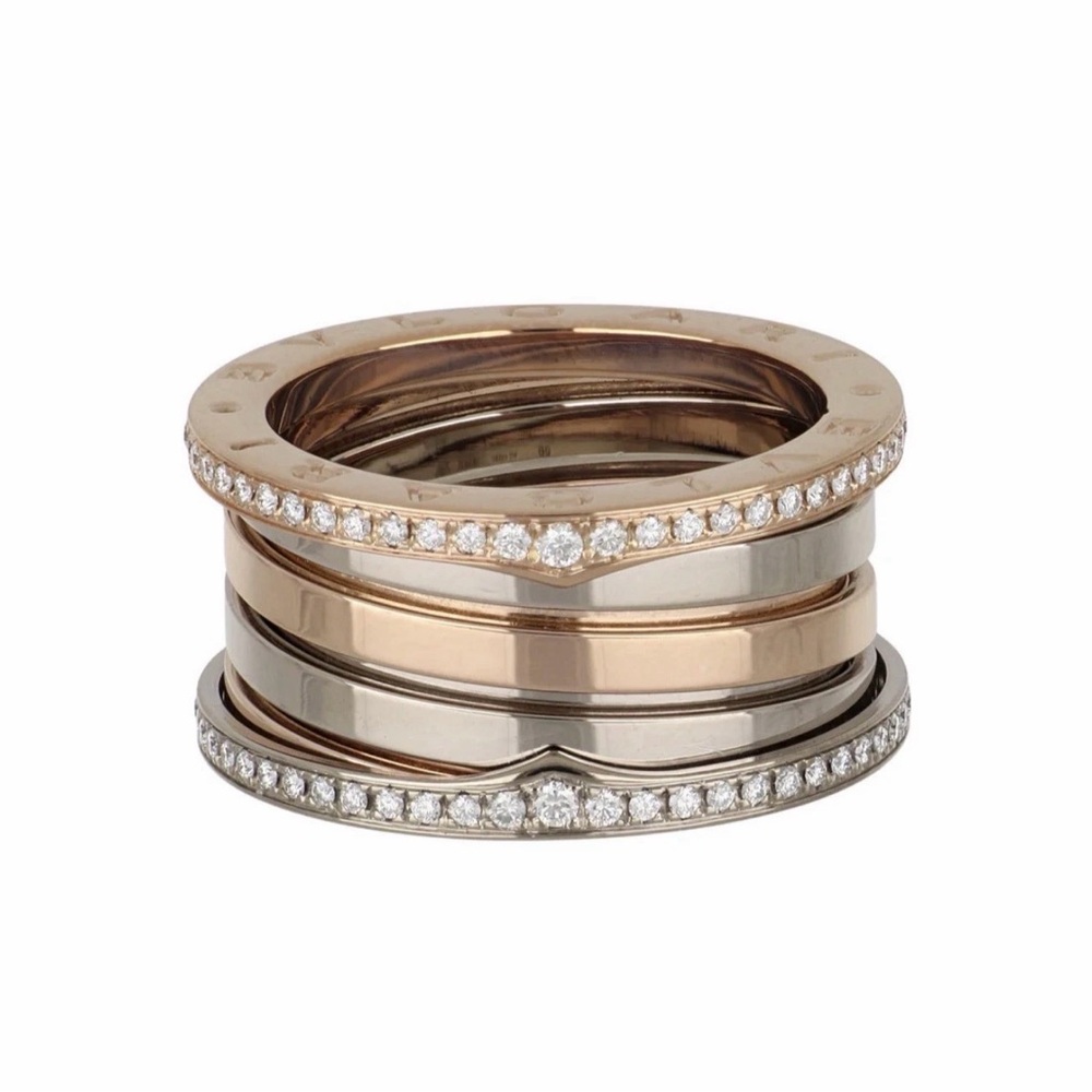 Chic Tri-Tone Women's Ring with Sparkling Accents